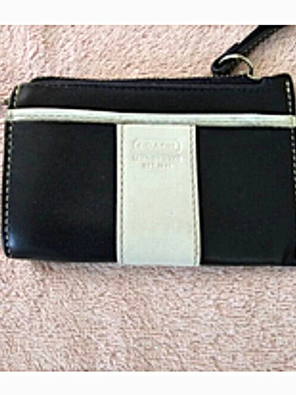 Coach Leather Two Tone Coin ID Cardholder & Keychain